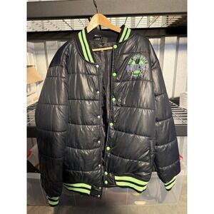 Marvel Comic Incredible Hulk Smash Varsity Jacket Men XL
